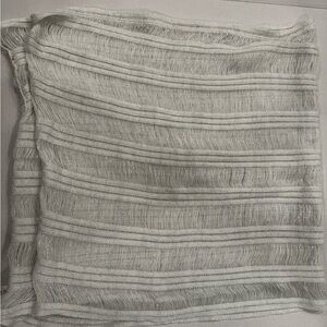 3 for $10 BCBG White Metallic Infinity Scarf Silver Sparkle